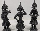 Three Vintage Bronzed Copper Hindu Musician Figures