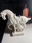 Vtg Chinese Tang Dynasty Style War Horse Ceramic Figurine Sculpture Greek Base
