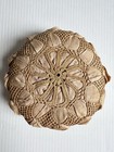 Antique Victorian Silk   Crocheted Round Pin Cushion