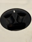 Antique Black Metal Match Safe - 2 Holders   Striker used Match Bin - Wall Hang