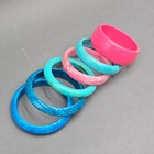 Vintage Retro Lucite Bangle Bracelet 8 -9  Pink Blue Marbled Swirl 60s Set 6