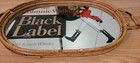 Vintage Johnnie Walker Scotch Whisky Mirror Tray Whicker Trim Bar Decor Man Cave