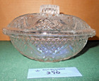 Covered Clear Glass Candy Nut Dish Hearts   Bows Vintage