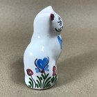 Small Porcelain Cat Figurine Made In Cyprus