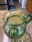 Hand Blown Green Pitcher For Margarita   Sangria With Bubbles - Made In Mexico