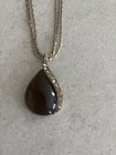 Kenneth Cole Signed Gold Tone Teardrop Pendant Necklace   Drop Earrings Set