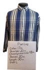 K a d   Clothing Men s L Blue Plaid Long Sleeve Button-up Heavyweight  Vintage