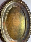 Vintage Antique Silver Plated Oval Trinket Dish With Pie Crust Trim 7     By 5   