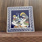 Vintage Greek Mythology Smaltotechniki Ceramic Greece Tile Achilles   Patroclus 