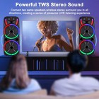 Loud Bluetooth Speaker Dual 15  Subwoofer Heavy Bass Sound System Party   2 Mic