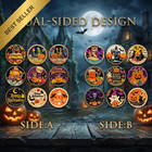9 Pcs Halloween Metal Coin Collectible Trick Or Treat Party Favors Storage Case