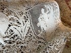 Antique Net Lace Bobbin Figural Tablecloth Figures Deer Birds Banquet 64  X 130 
