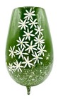 Vintage Mid Century Pottery Ceramic Vase Tripod Rocket 3 Footed Green Daisy 9 5   