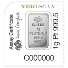 1 Gram Pamp Suisse Platinum Bar  9995 Fine Multigram Fortuna  in Assay 