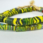 Rare Green Swirling Millefiori Venetian Trade Beads
