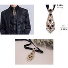 Unisex Rhinestone Crystal Necktie Short Tie Glitter Wedding Party Club Chic Cute
