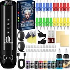 Wireless Tattoo Kit Complete For Beginners Pen Machine With Power Supply Needles