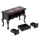 Vintage 1 12 Scale Miniature Dollhouse Wooden Coffee Table Desk Black Furniture