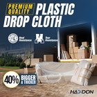 12 X 10 Ft 6 Pack Extra Large Painter   s Plastic Drop Cloth Painting Sheet - Dura