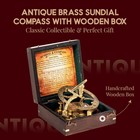 5 Inch Large Sundial Compass With Wooden Rosewood Box  Perfectly Calibrated S   