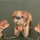3 Piece Vintage Hand Carved Wood Dog Family St Bernard Dog   Puppies