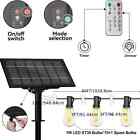 60ft Solar String Lights Outdoor Shatterproof Vintage Edison Bulbs