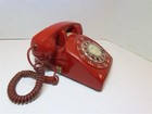 Vintage Bell System Western Electric Rotary Dial Desk Telephone Red Jl