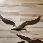 Vintage 1960 s Set Of 3 Brass Flying Seagulls Mcm Wall Art - Korea Mid Century