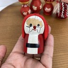 5 Vtg Scandi Wooden Hand Painted Christmas Figures Gnome Red Bostrom Panam