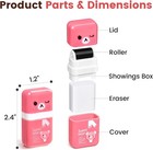 Sooez Pencil Erasers Cute With Roller Case 12 Pack