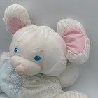 Vintage Fisher Price Stuffed Rattle Plush Baby Puffalump Mouse 1988 Blue