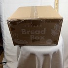   lever Bread Box Gray Metal Roll Top Bread Bin 10x7 Modern Kitchen Counter
