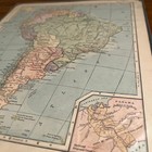 Antique 1907 Map Of South America Color 10 X 12    Fl5
