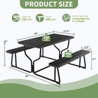 Outdoor Picnic Table Bench Set Metal Frame Camping Garden Yard Dining Furniture