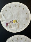 Palm Beach Estate Set Of 6 Vintage Embroidered Cocktail Napkins Drink Coasters