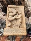 Antique Hand Carved Wooden God   Hindu Temple Warrior Sculpture Statue Panel