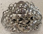 Musi Vintage Ornate Filigree Floral Shoe Clips Silver Tone