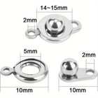 1box 10pcs 304 Stainless Steel Snap Clasps Round Stainless Steel Color