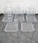 Mid Century Danish Modern Dining Chairs Set 8 Casprini Tiffany Italy Stacking