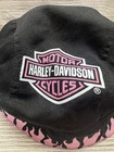 Vintage Harley Davidson Black And Pink Canvas Women s Doo Rag Skullcap Flames