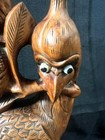 Antique Old Wooden Hand Carved Asian Chinese Bird Phoenix Carving Wood Statue