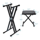 Keyboard   Bench Set  2024 Upgrade Heavy Duty Double-x Keyboard Stand  Adjust   