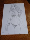 Supergirl Kara Bikini Swimsuit Original Comic Book Art Leo Pinup Sexy Hot Sketch