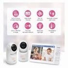 Vtech Baby Monitor 2 Cameras No Wifi 7 Ips Split Screen Remote Pan Tilt Zoom   