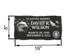 Custom Black Granite Grave Marker 16x8x3 With Eagle   Flag Engraving Headstone