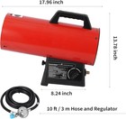 60 000 Btu Forced Air Propane Heater Portable Space Heater W  10ft Hose For Shop