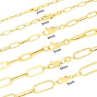 14k Yellow Gold Paperclip 2mm-7mm Chain Bracelet Necklace Mens Womens 7 -24 