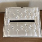 White Satin Pearl Bridal Wedding Gift Card Drop Box Holder