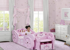 Toddler-to-twin Bed Pink Plastic Carriage Princess Kids Bedroom Royal Castles