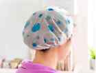 1pack 10pcs Random Dot Waterproof Shower Cap - Thick Elastic Bath Hat For Women